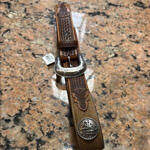 NWT Justin top grain leather western belt 36